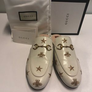 princetown embroidered leather slipper